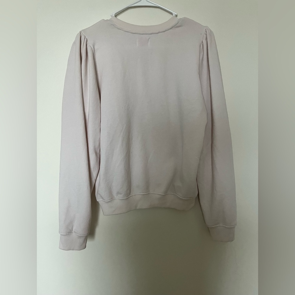 Anthropologie Sundry Bonjour Crewneck sweatshirt with subtle puff shoulders - Picture 5 of 12
